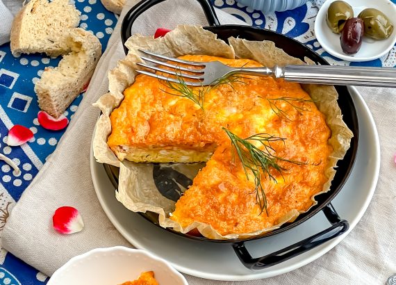 Panir Bereshteh: Schafskäse-Frittata mit Dill und Paprika